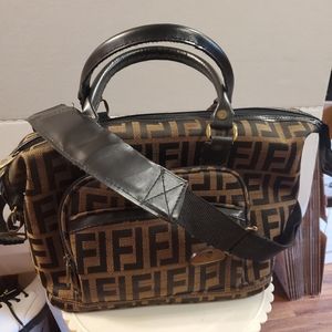 AMERICAN FLYER TOTE BAG CARRY ON BROWN W BLACK LETTERS 9"x 16" x 5" approx